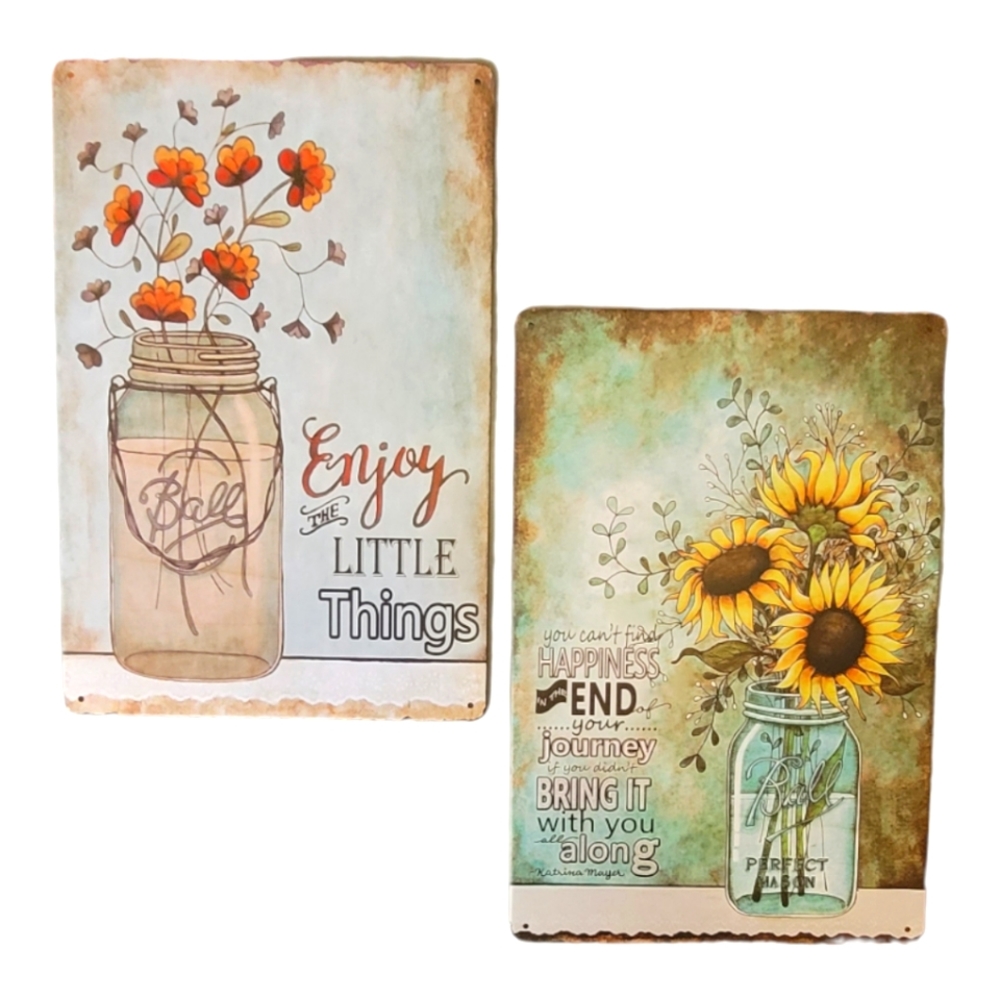 Retro Sunflowers Farmhouse Tin Signs Wall Art
